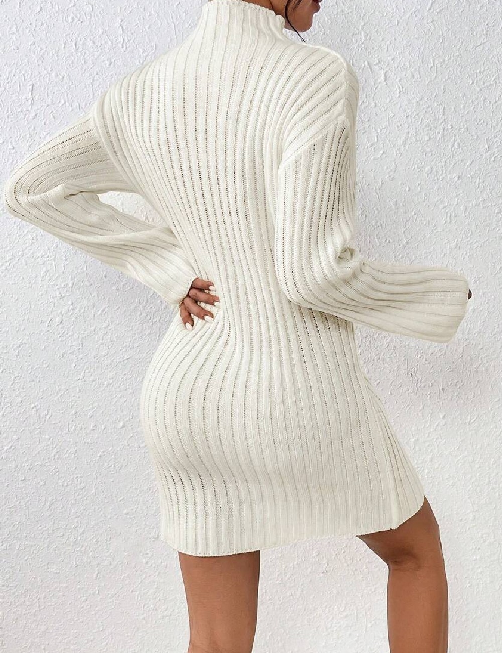 Rochie scurta SHEIN, ecru - 1 | YEO