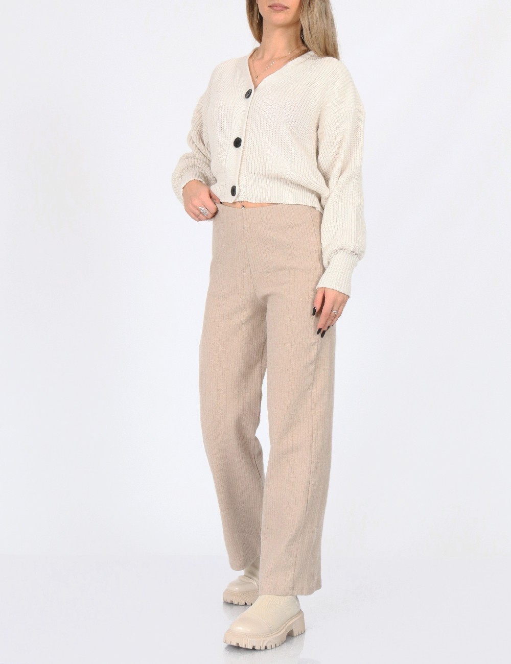 Pantaloni SHEIN, crem - 1 | YEO