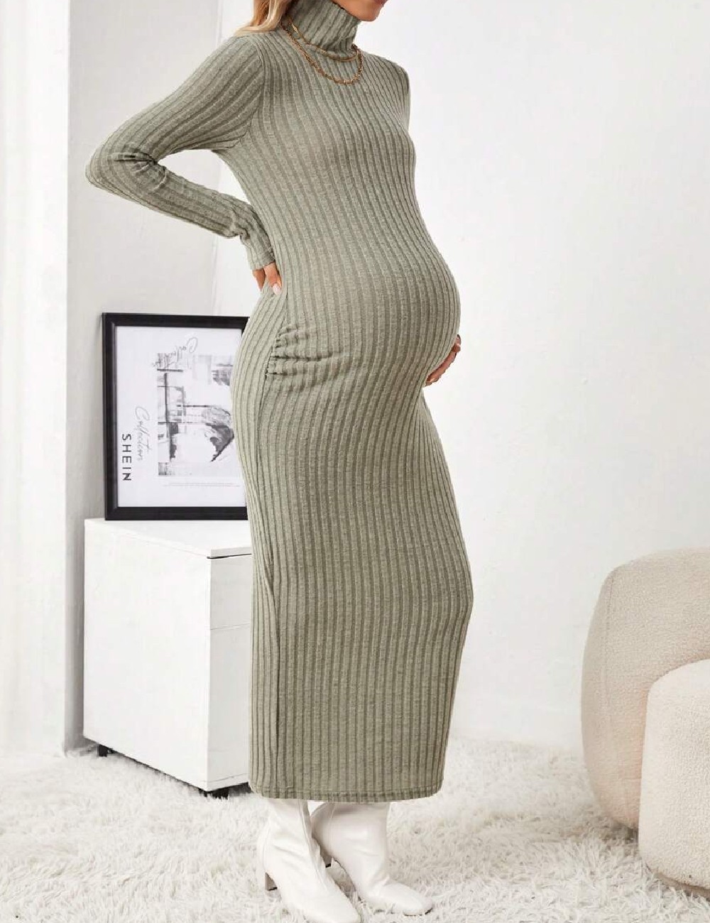 Rochie lunga SHEIN Maternity, verde - 1 | YEO