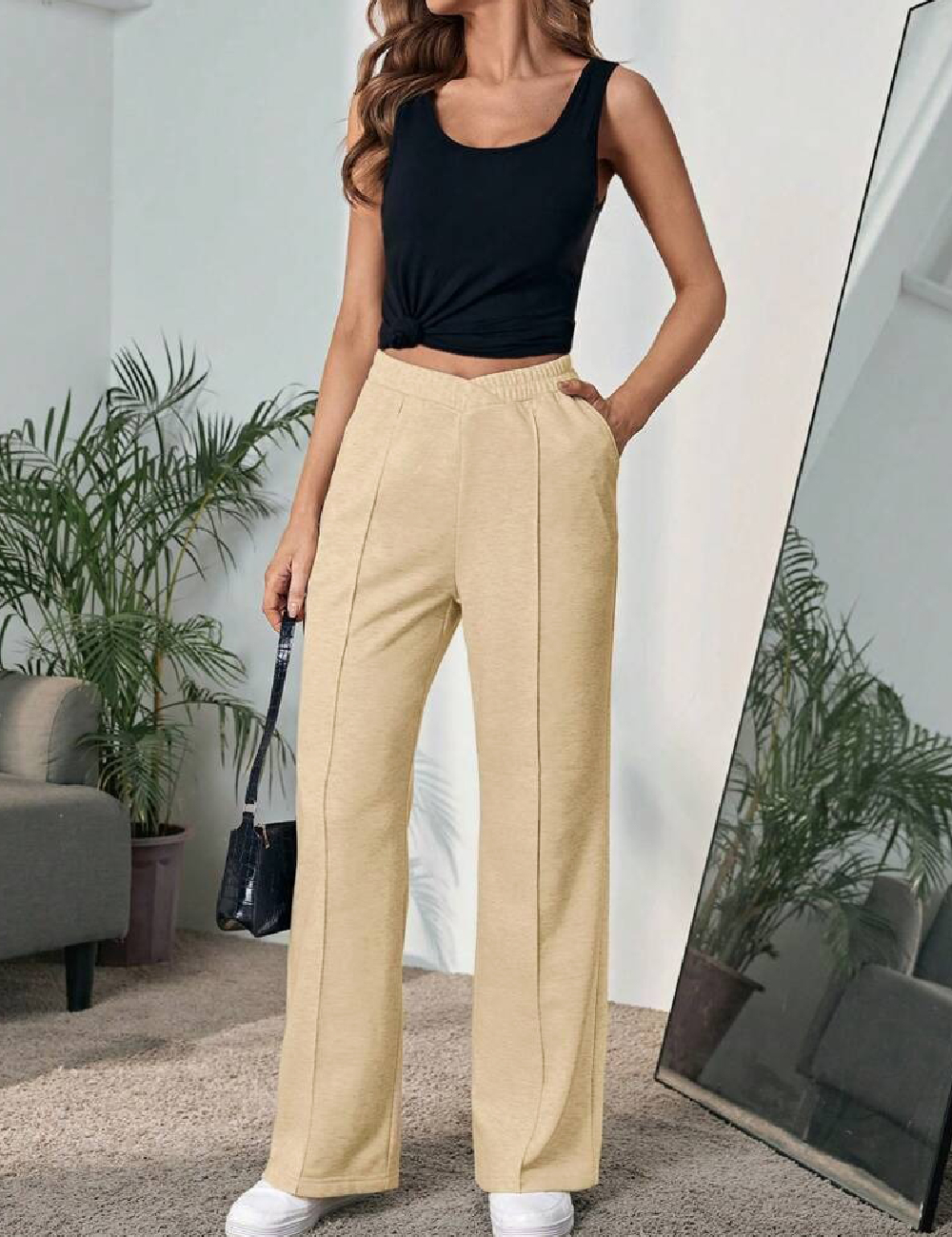 Pantaloni Emery Rose, crem