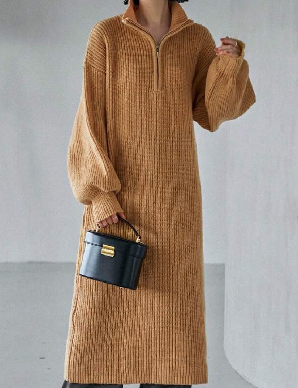 Rochie medie Friful, maro - 1 | YEO