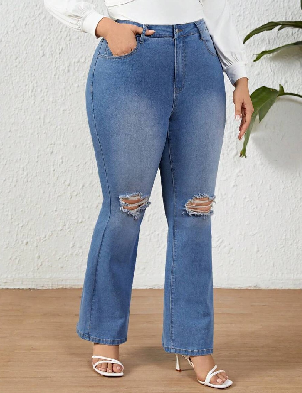 Blugi SHEIN CURVE, albastru - 1 | YEO
