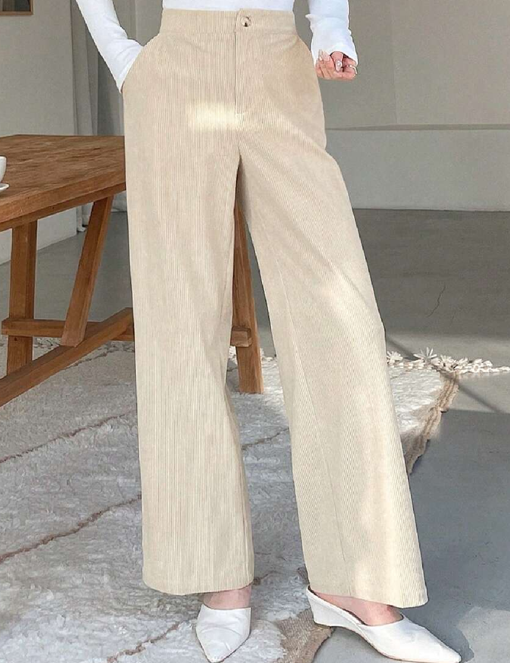 Pantaloni dazy, bej