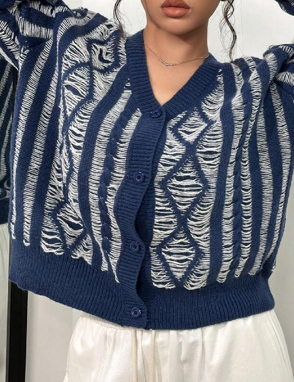 Cardigan SHEIN, albastru - 1 | YEO