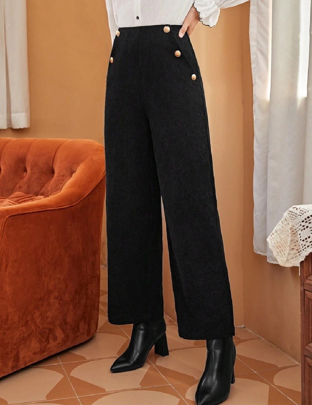 Pantaloni SHEIN, negru - 1 | YEO