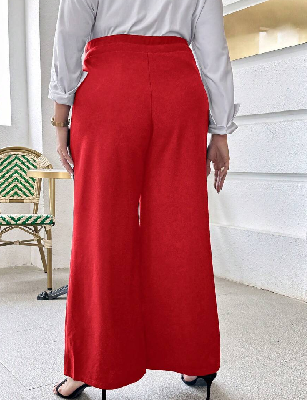 Pantaloni SHEIN CURVE, rosu - 1 | YEO