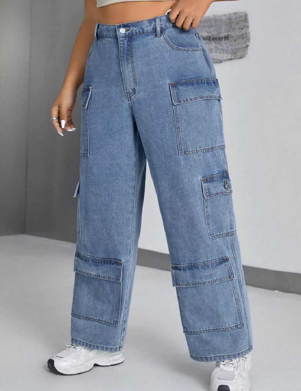 Blugi SHEIN CURVE, albastru - 1 | YEO