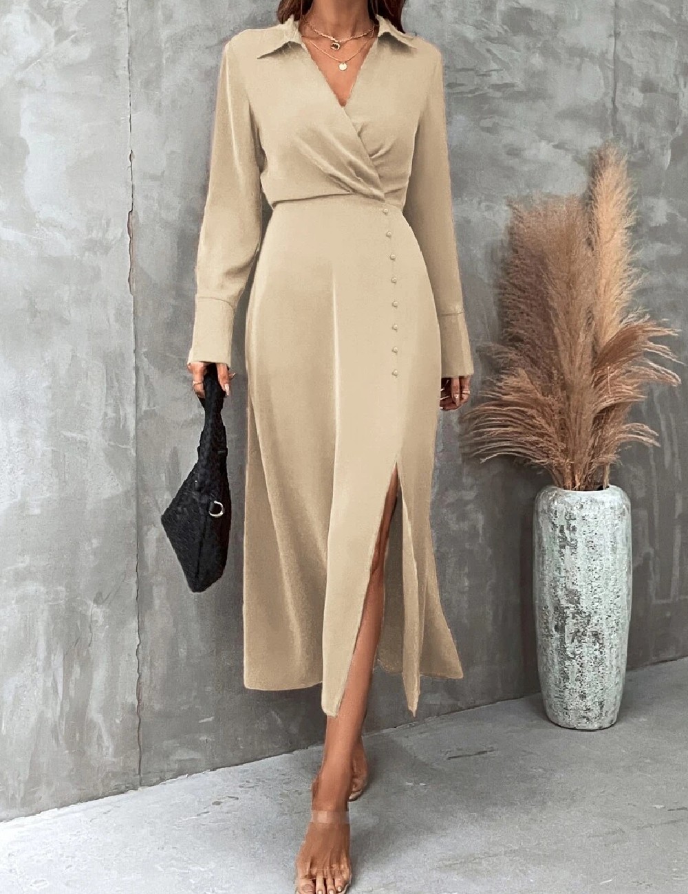 Rochie lunga SHEIN, crem - 1 | YEO