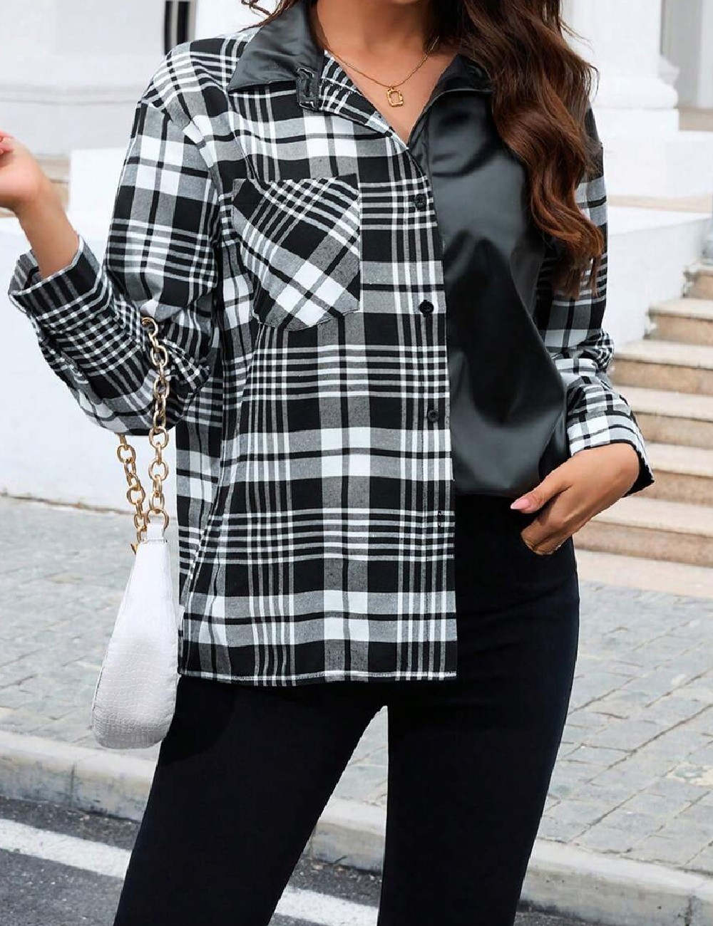 Jacheta SHEIN, negru/alb - 1 | YEO