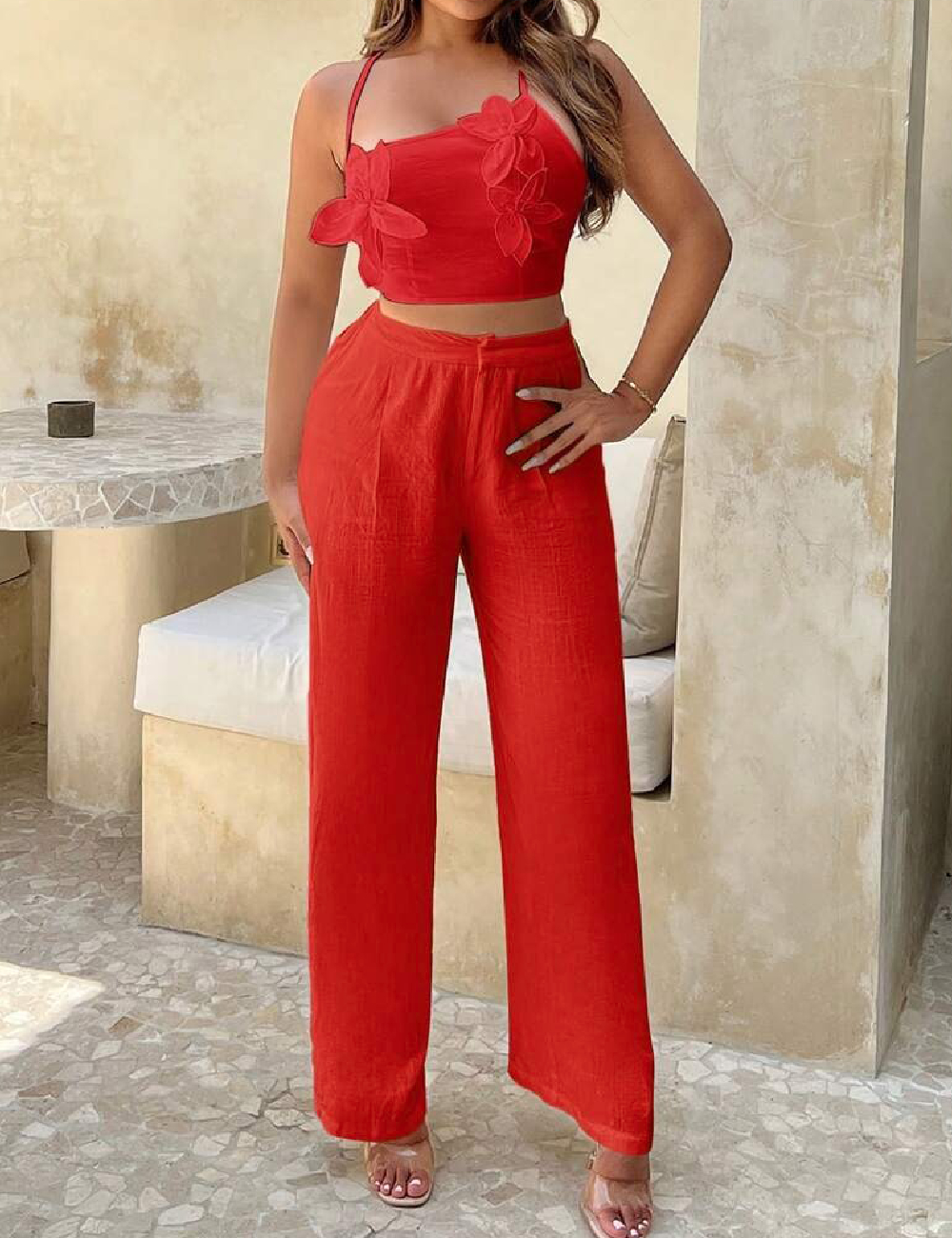 Pantaloni SHEIN, portocaliu