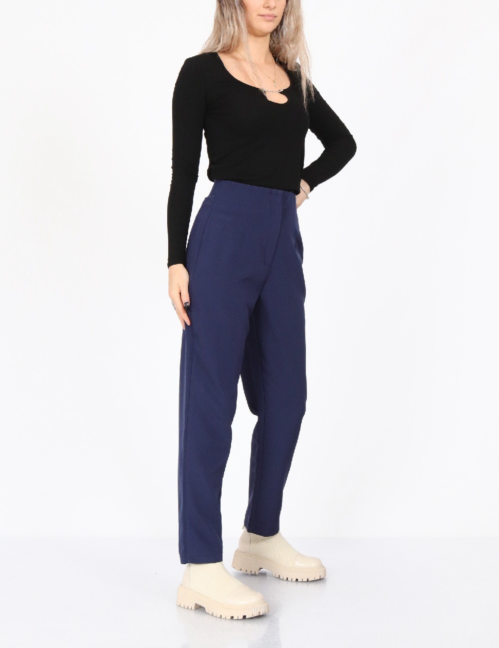 Pantaloni SHEIN, bleumarin - 1 | YEO
