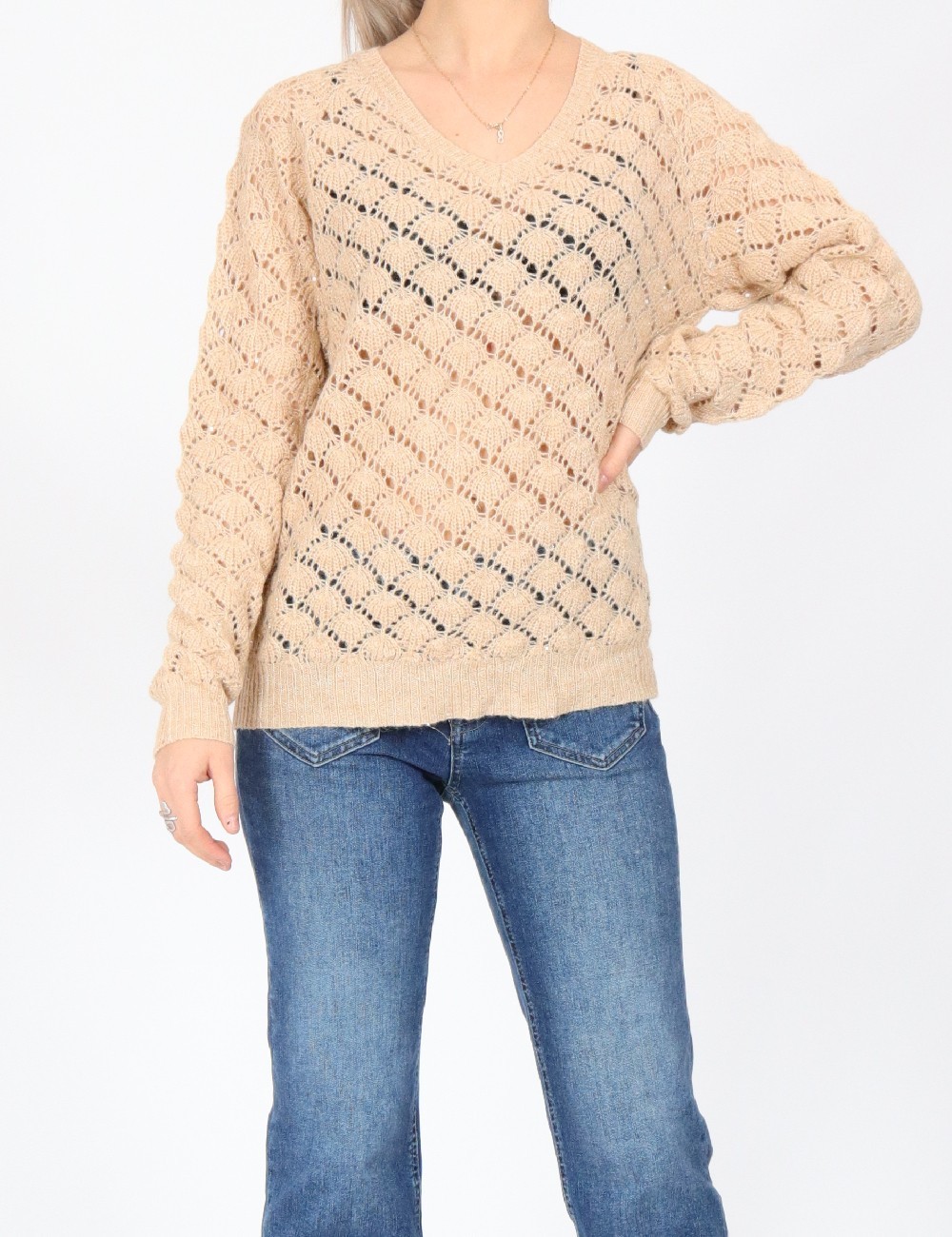 Bluza Pieces, maro deschis - 1 | YEO