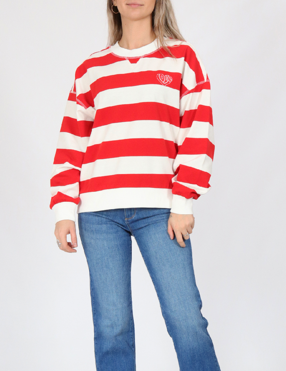 Bluza Only, alb/rosu