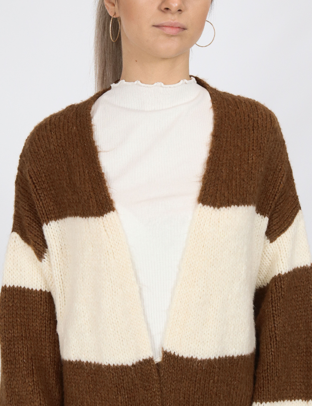 Cardigan Jacqueline de Yong, alb/maro - 1 | YEO