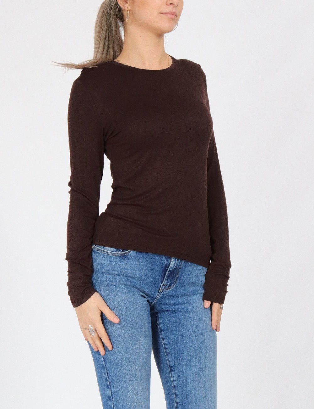 Bluza Only, maro inchis - 1 | YEO