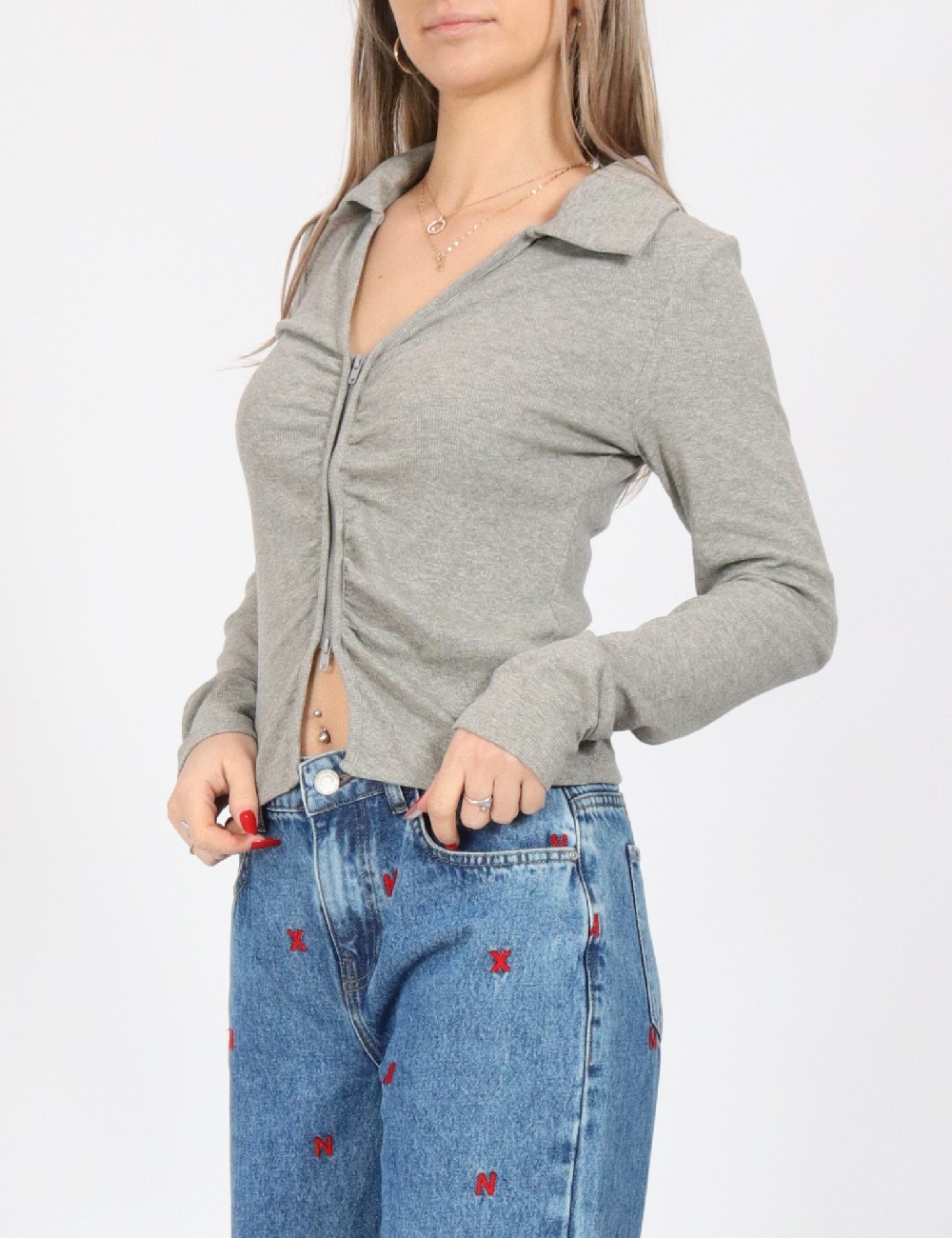 Bluza Noisy May, gri - 1 | YEO