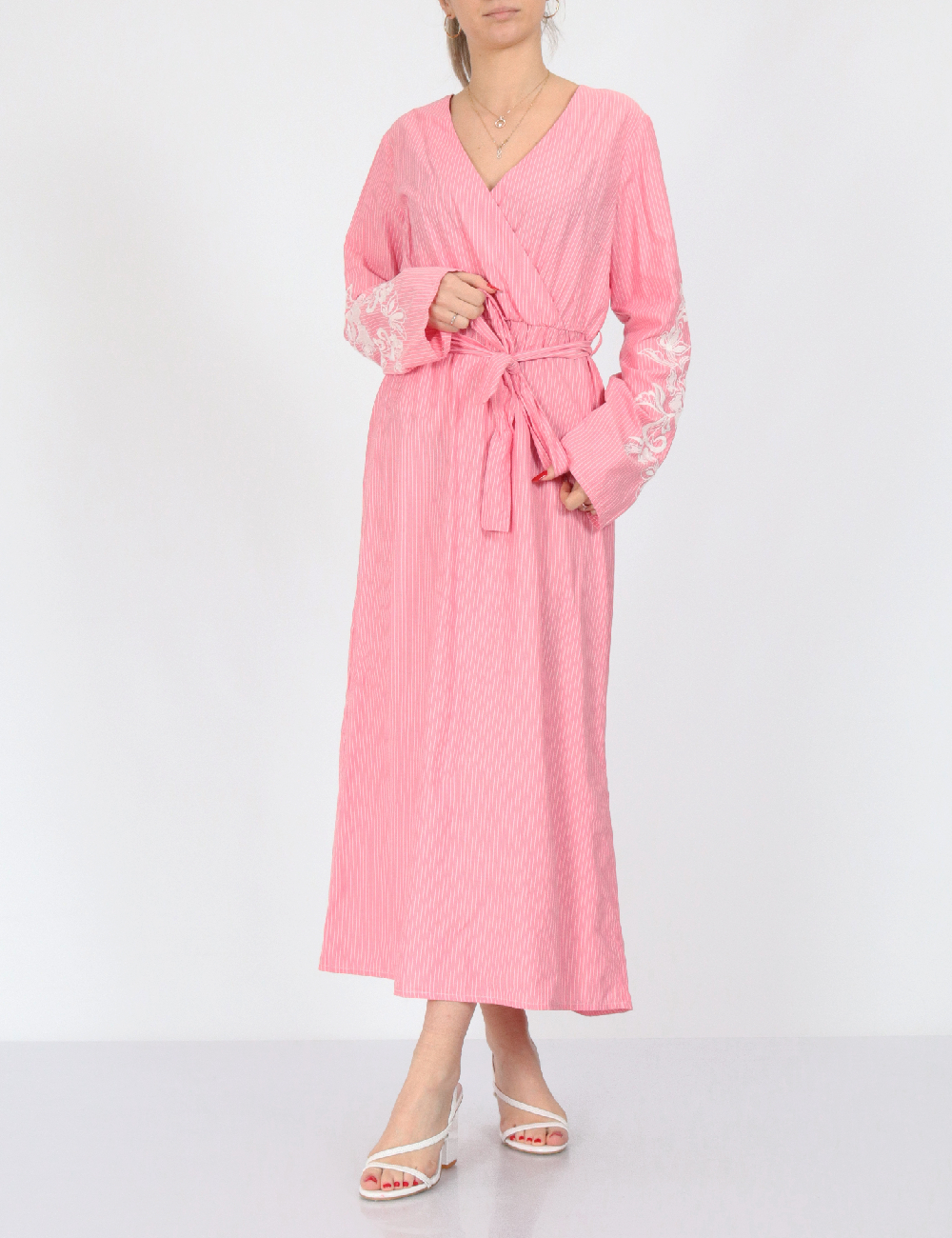 Rochie lunga Pieces, roz