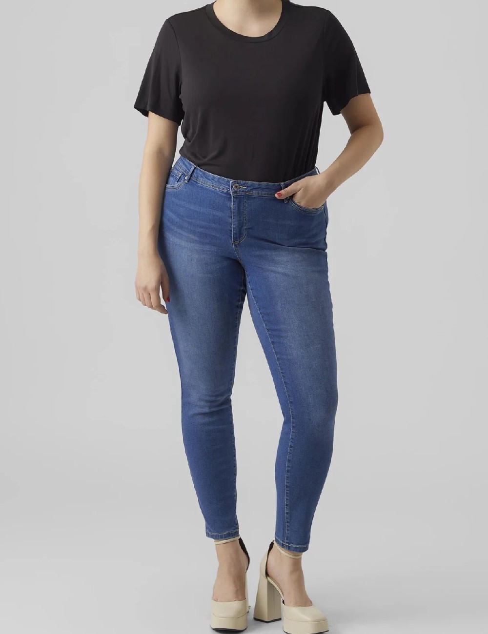Blugi Vero Moda Curve, albastru - 1 | YEO