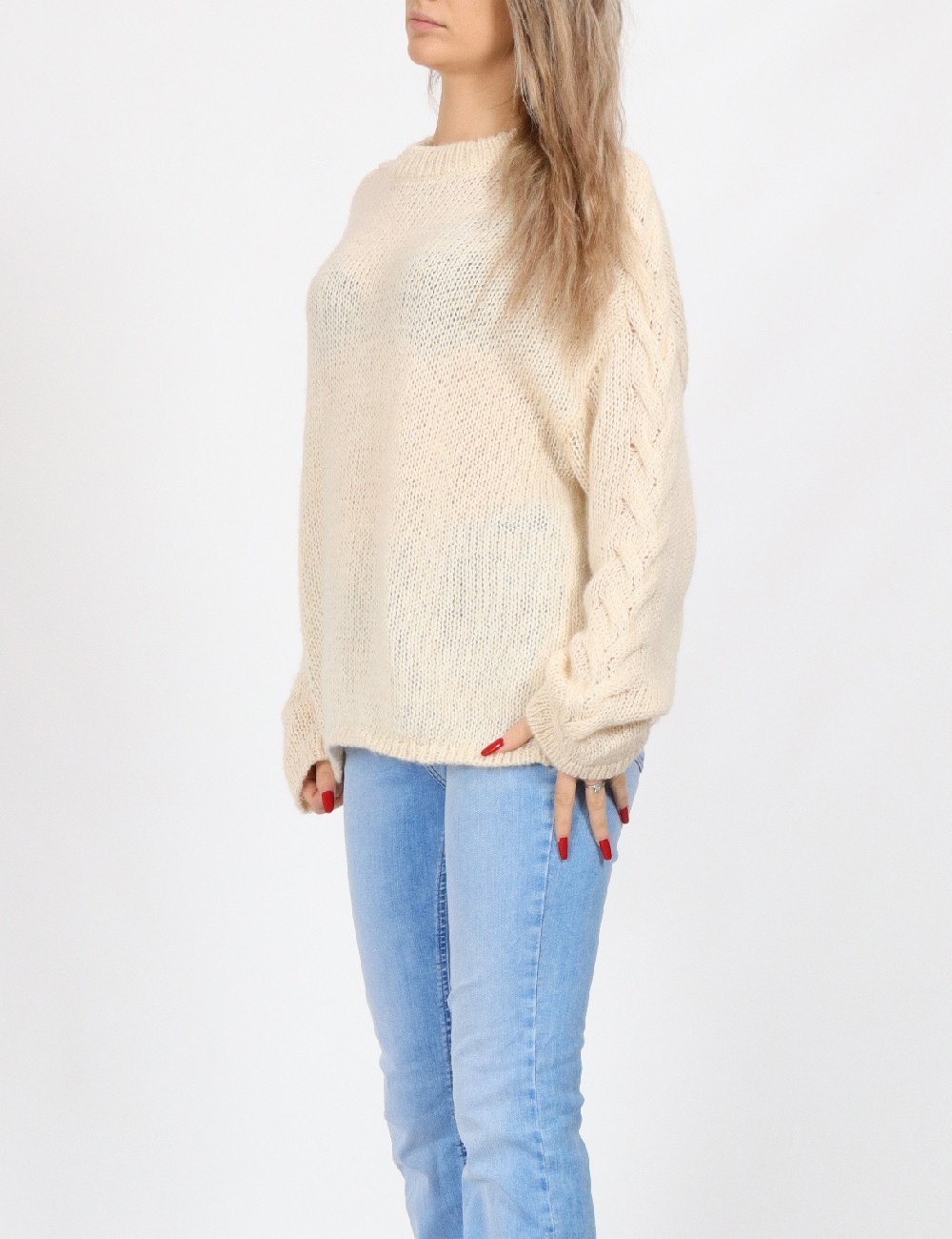 Pulover Vila, crem - 1 | YEO