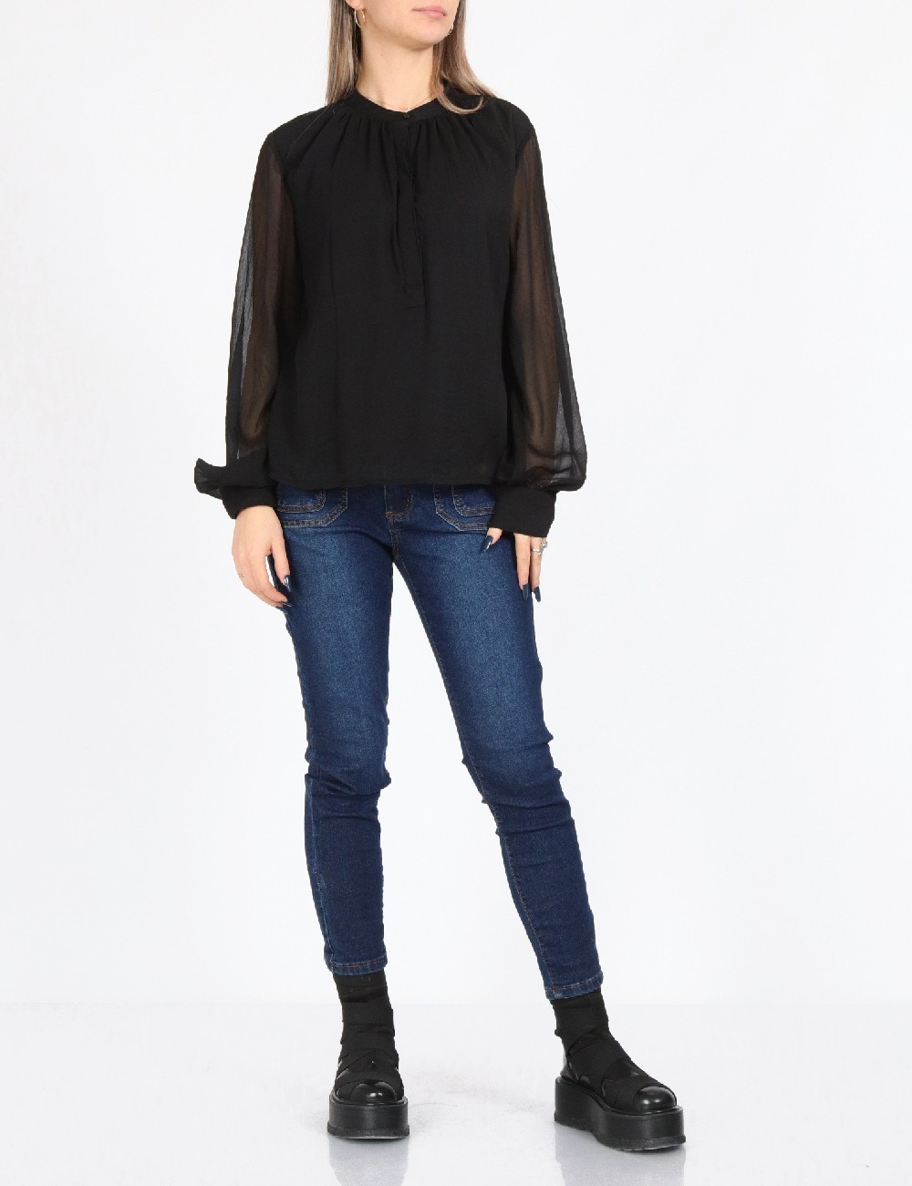 Bluza Pieces, negru - 1 | YEO