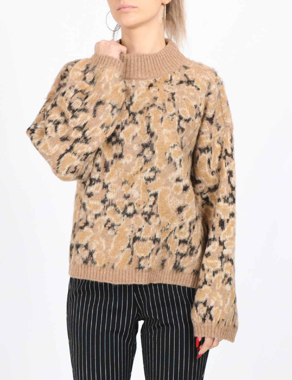 Pulover Pieces, maro