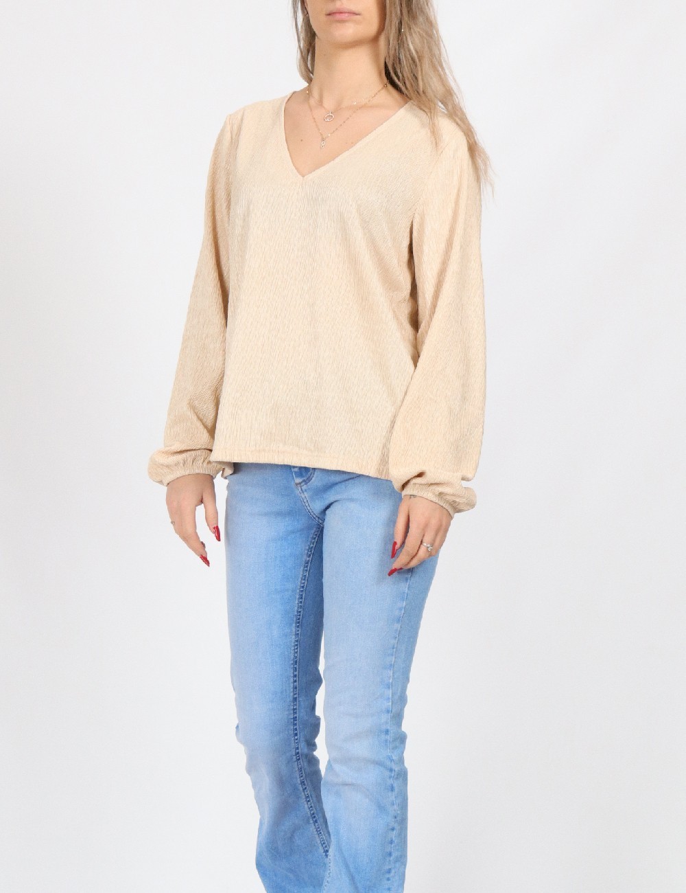 Bluza Pieces, crem - 1 | YEO