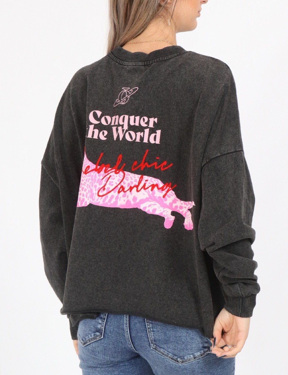 Bluza Oversize Only, gri inchis - 1 | YEO