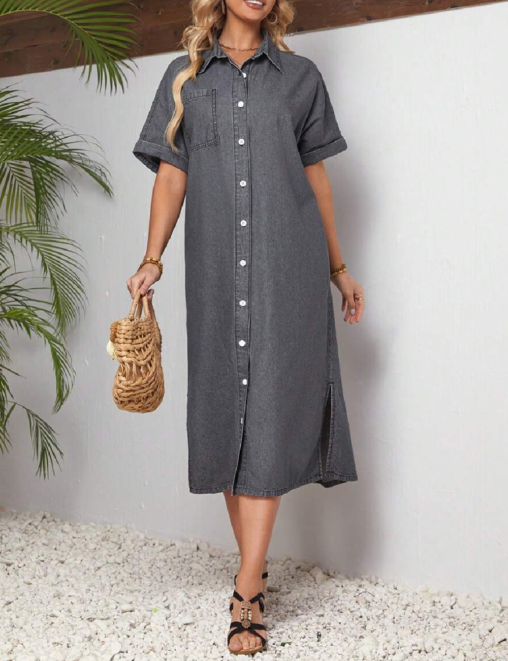 Rochie medie SHEIN, gri