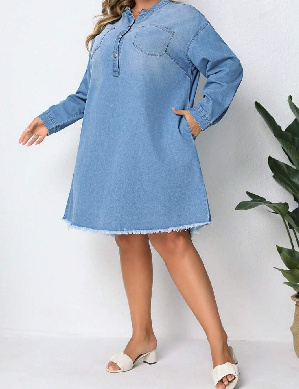 Rochie scurta SHEIN CURVE, albastru - 1 | YEO