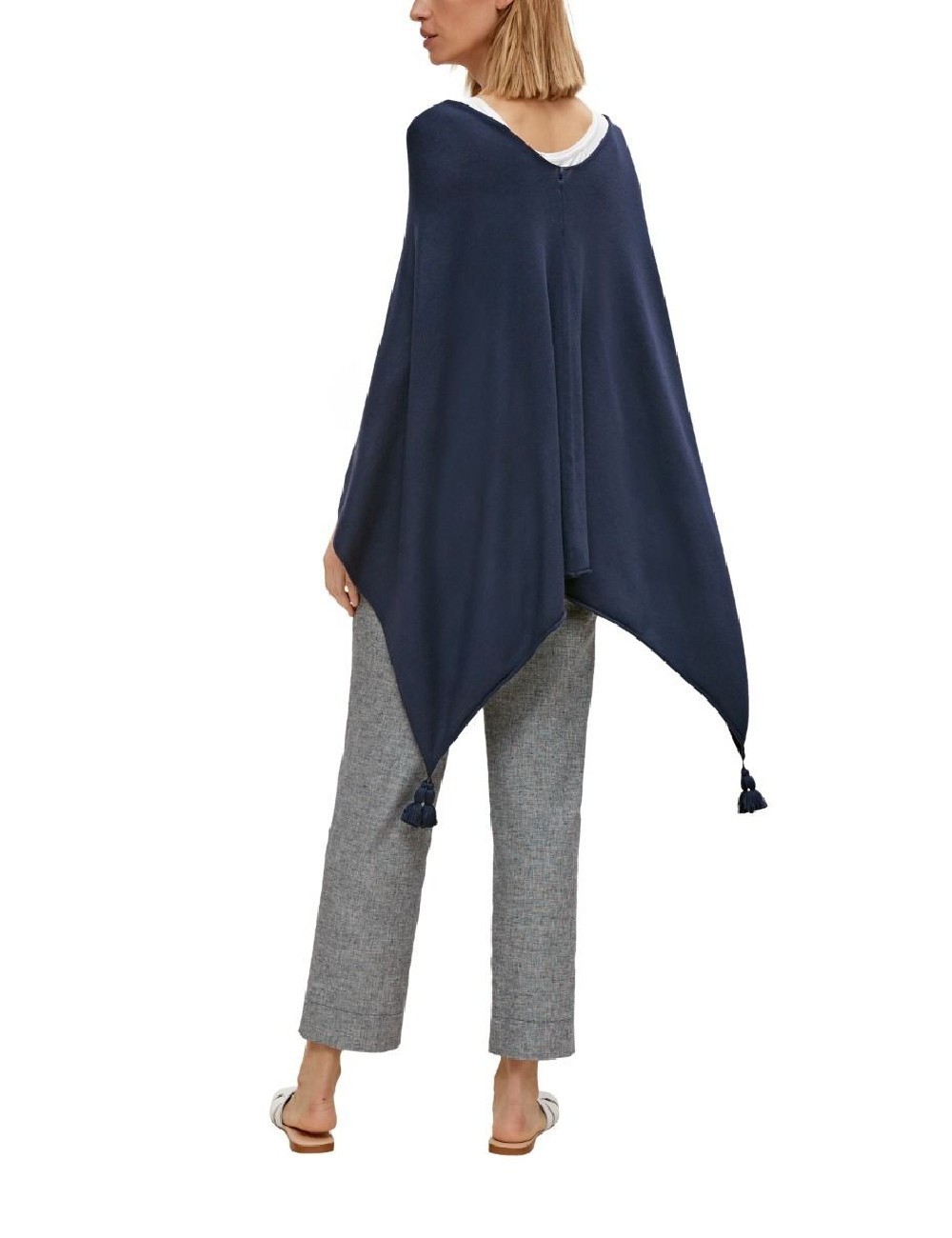 Poncho Comma, bleumarin - 1 | YEO