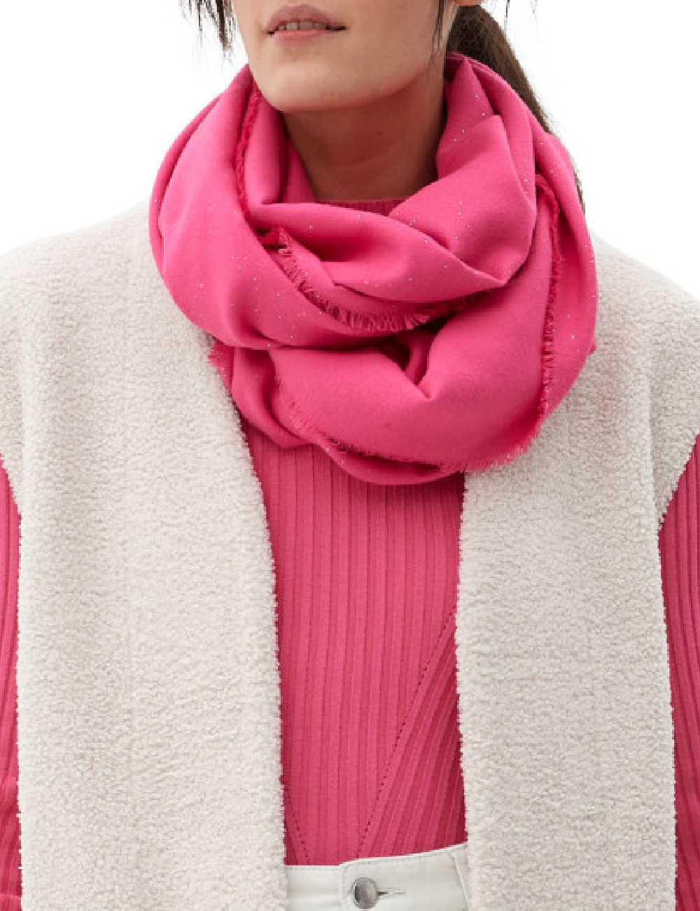 Esarfa circulara s.Oliver, roz