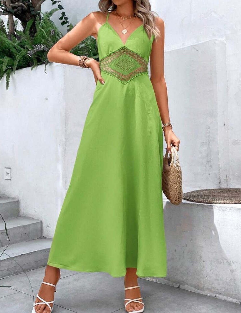 Rochie lunga SHEIN, verde - 1 | YEO
