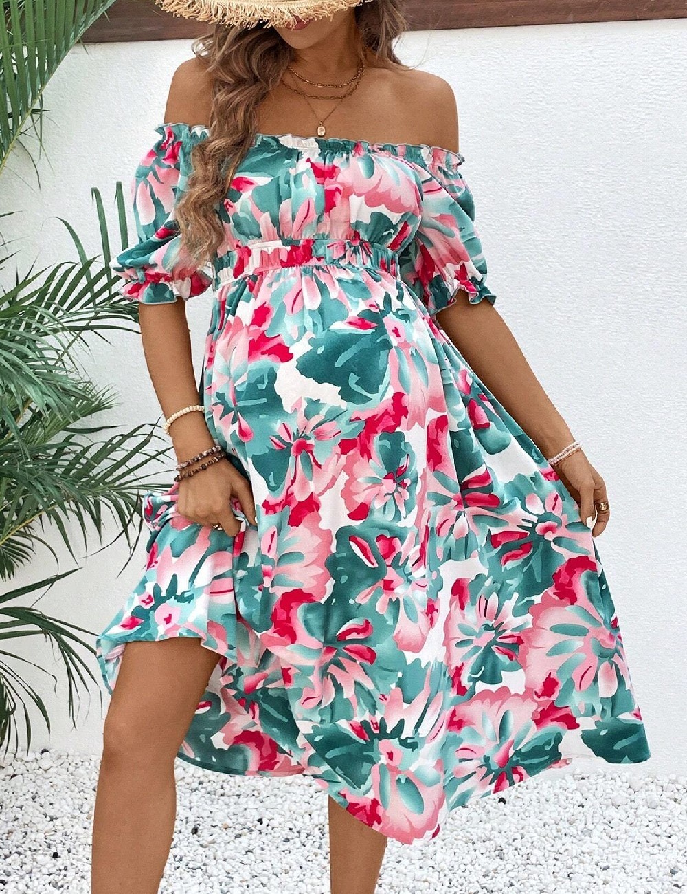 Rochie medie SHEIN Maternity, floral print - 1 | YEO