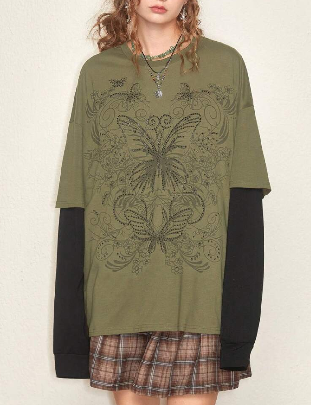 Bluza oversize romwe, verde