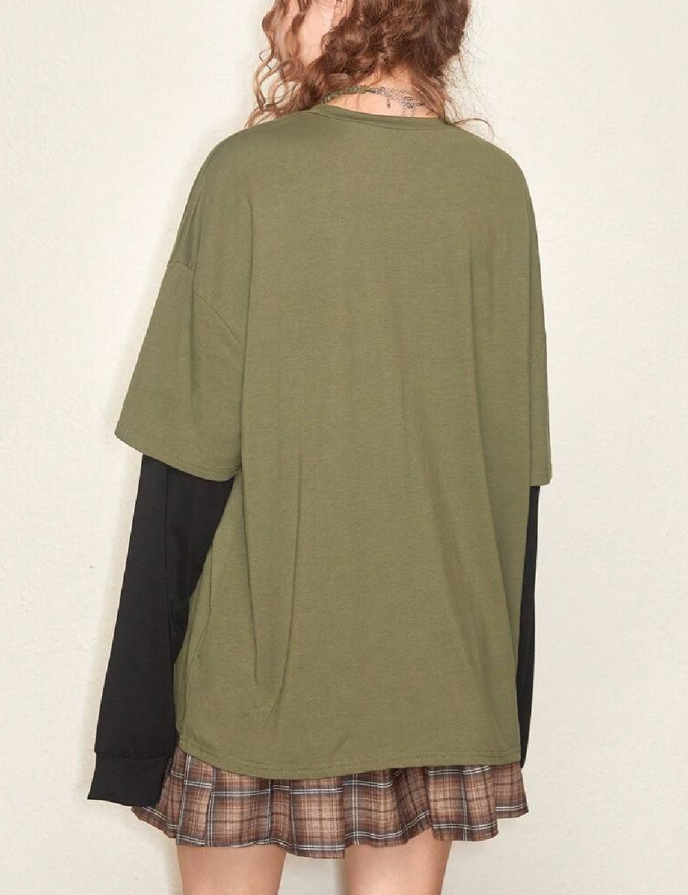 Bluza Oversize Romwe, verde - 1 | YEO