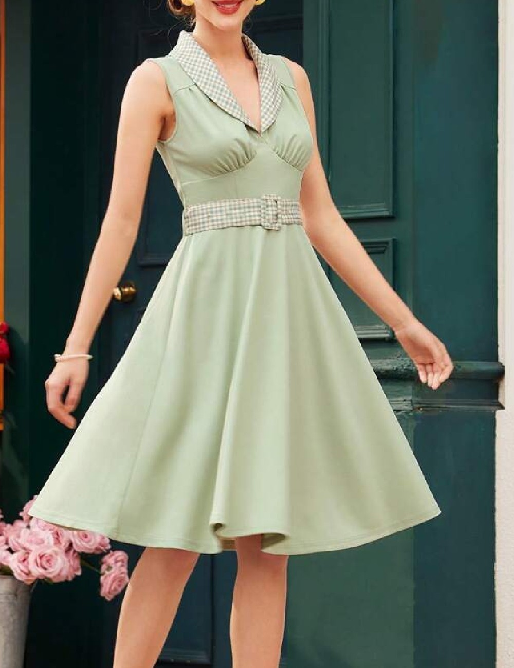 Rochie medie SHEIN, verde - 1 | YEO