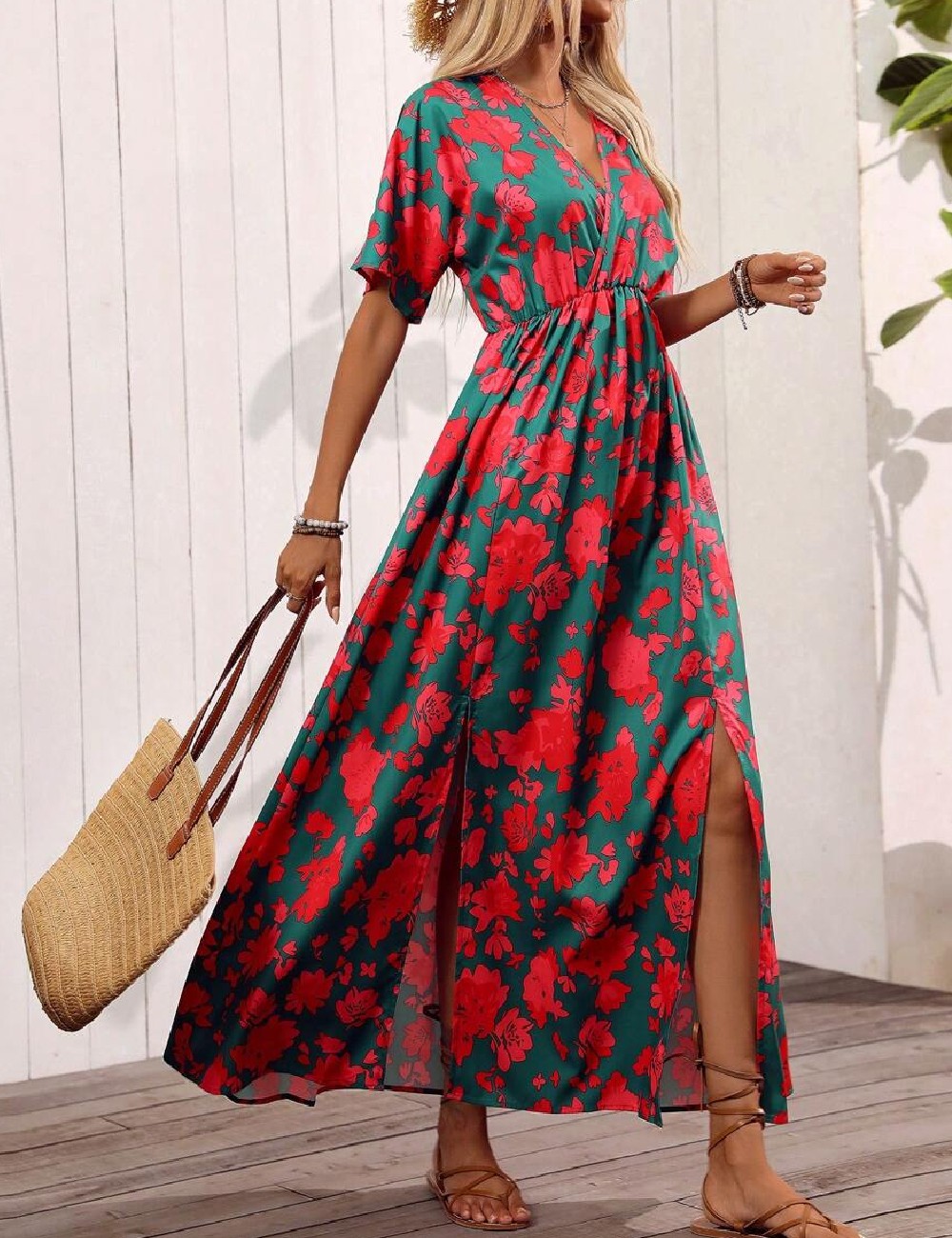 Rochie lunga SHEIN, verde - 1 | YEO