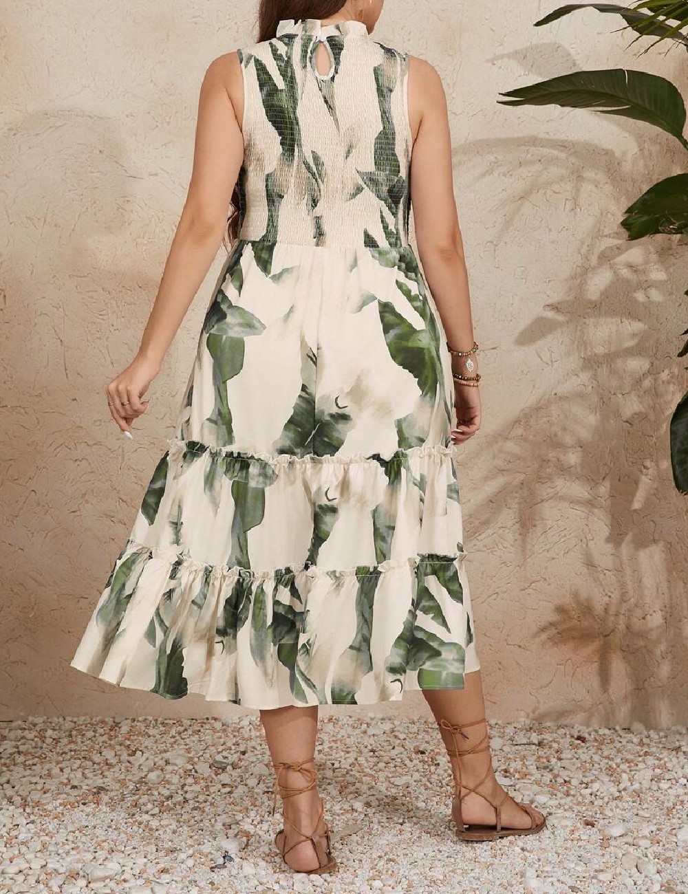 Rochie medie SHEIN CURVE, crem - 1 | YEO