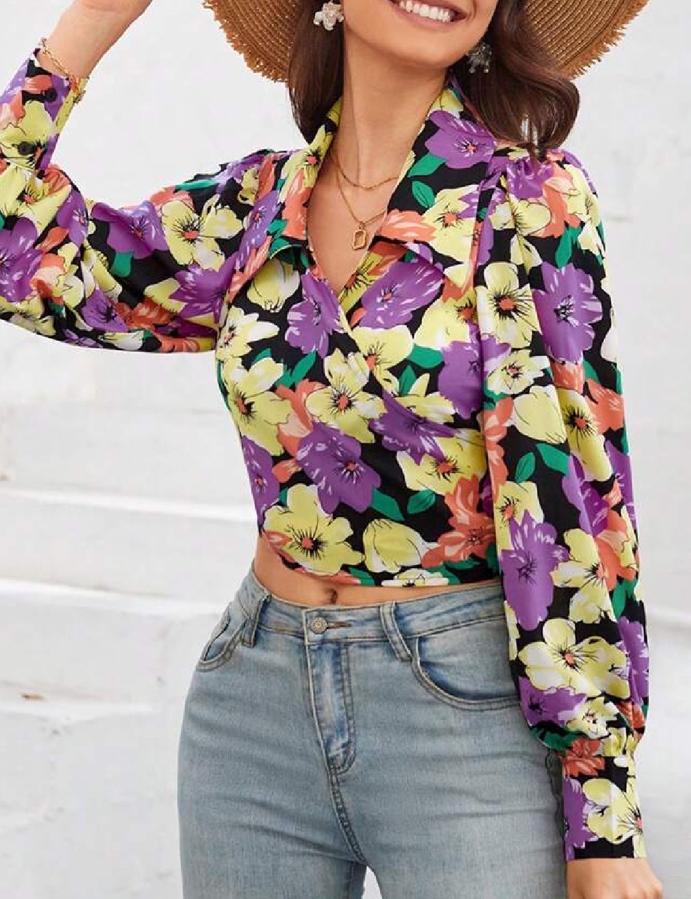Top SHEIN, floral print - 1 | YEO
