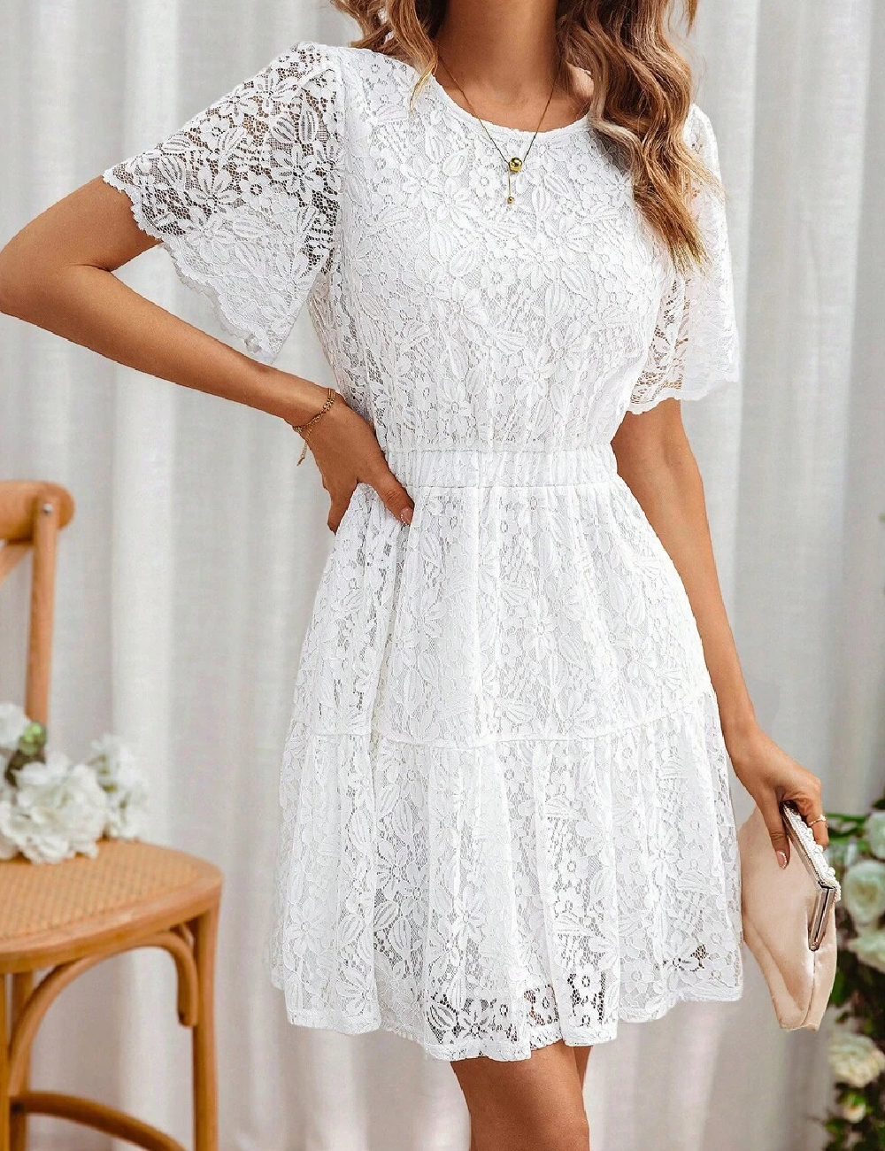 Rochie scurta SHEIN, alb