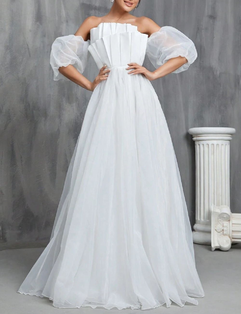 Rochie lunga Faeriesty, alb