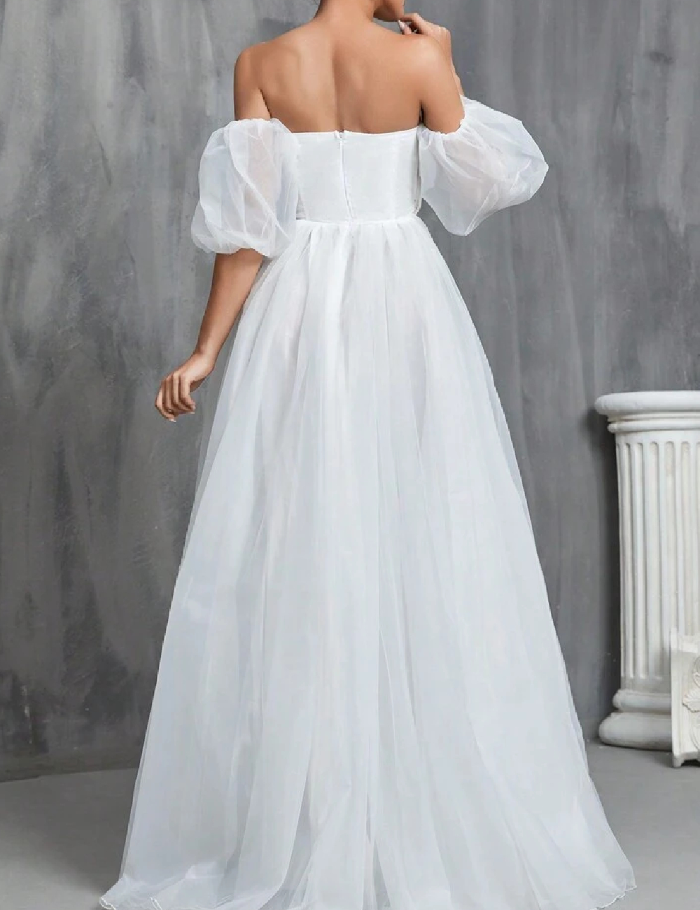 Rochie lunga Faeriesty, alb - 1 | YEO