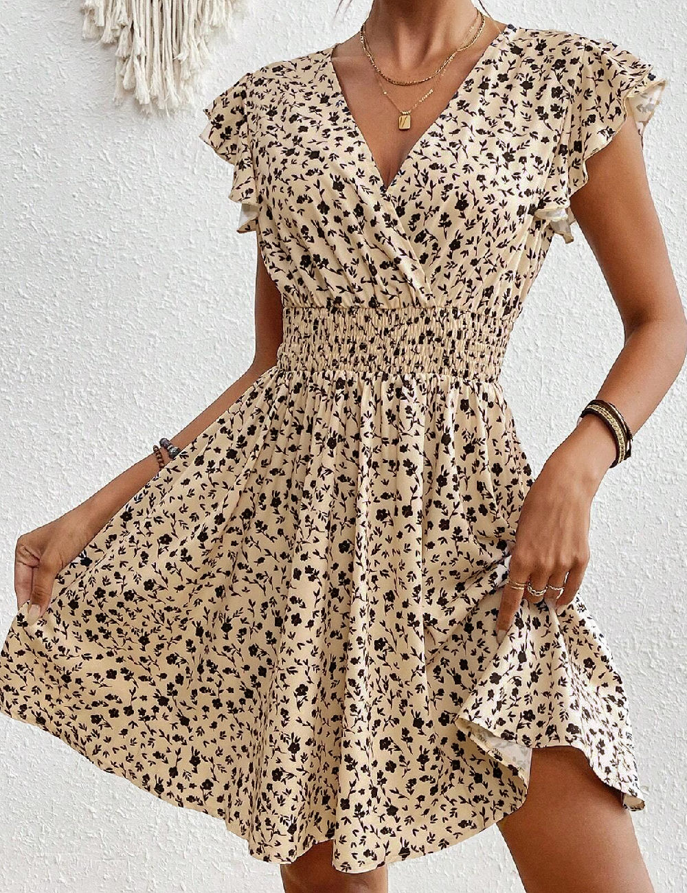 Rochie scurta SHEIN, crem
