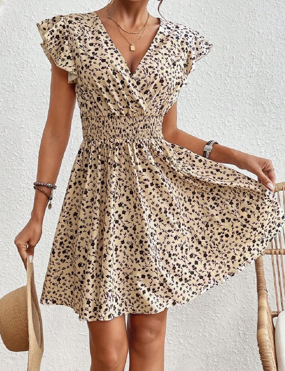 Rochie scurta SHEIN, crem - 1 | YEO