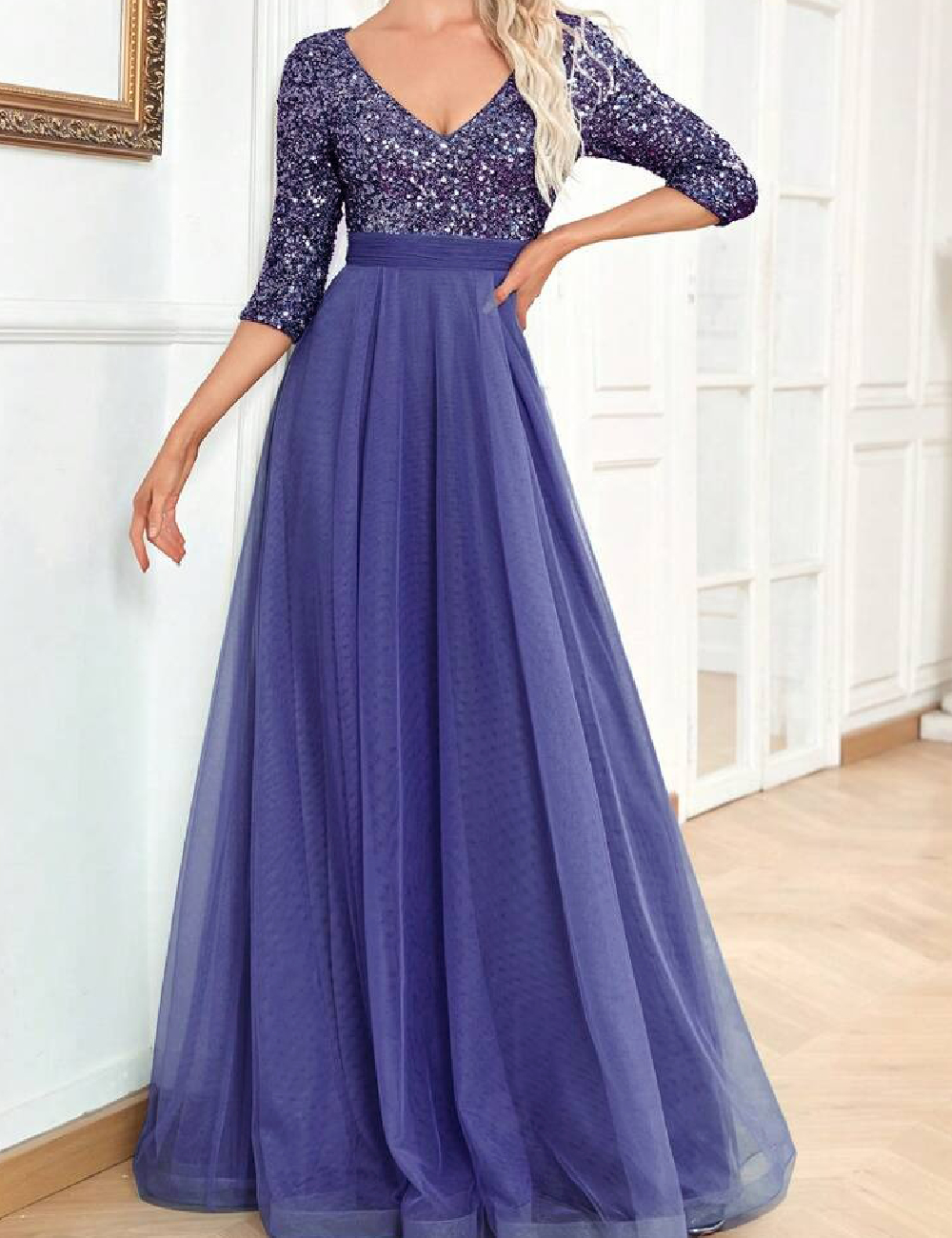 Rochie lunga XUIBOL, mov - 1 | YEO