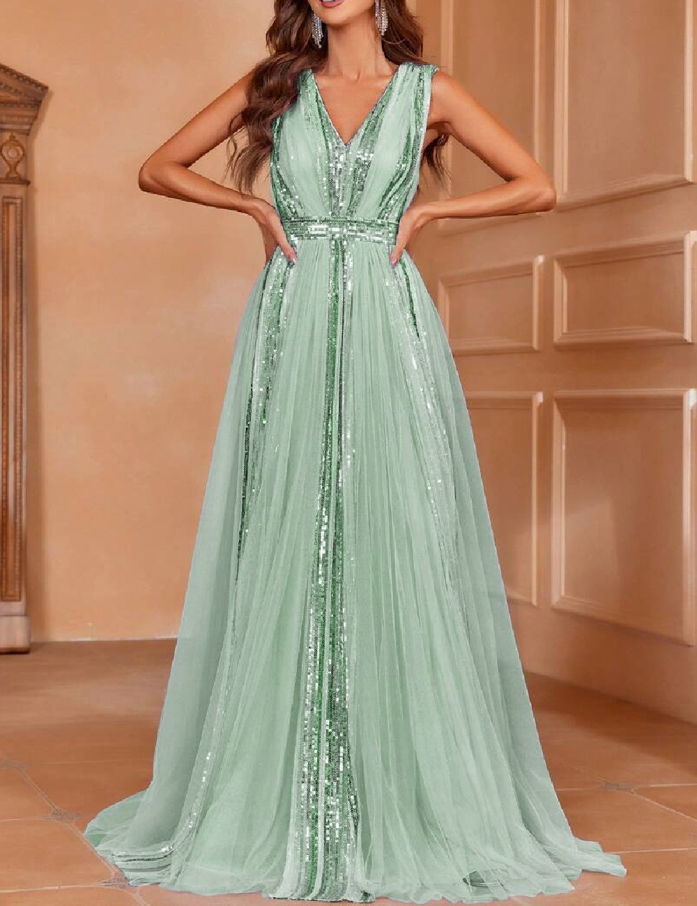Rochie lunga Faeriesty, verde