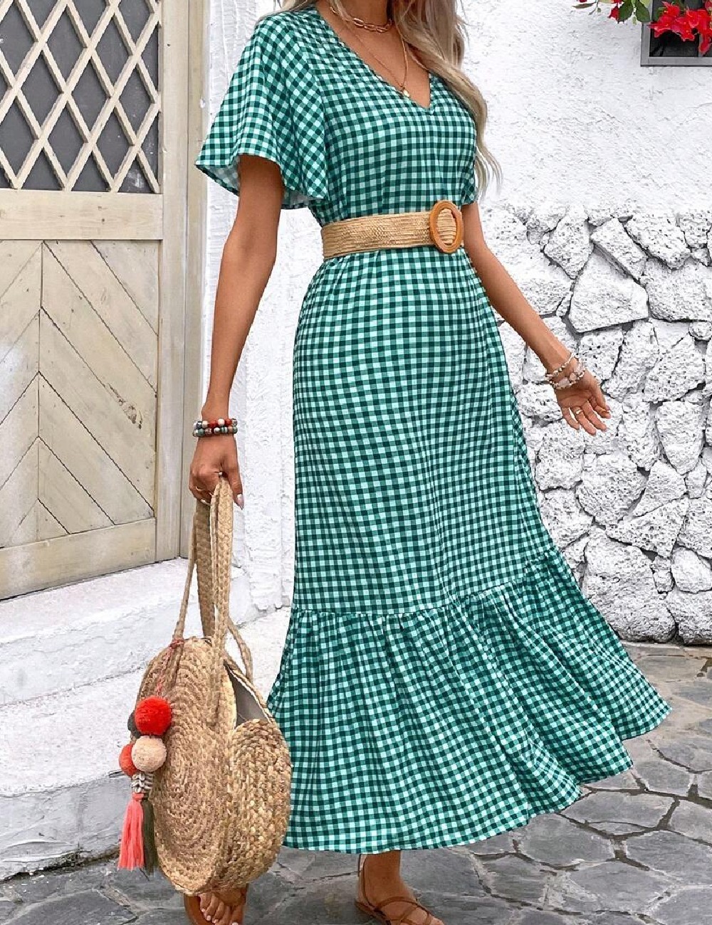 Rochie medie SHEIN, verde - 1 | YEO