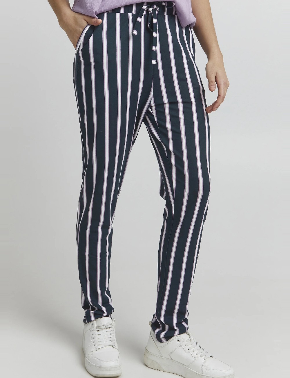 Pantaloni Ichi, bleumarin - 1 | YEO