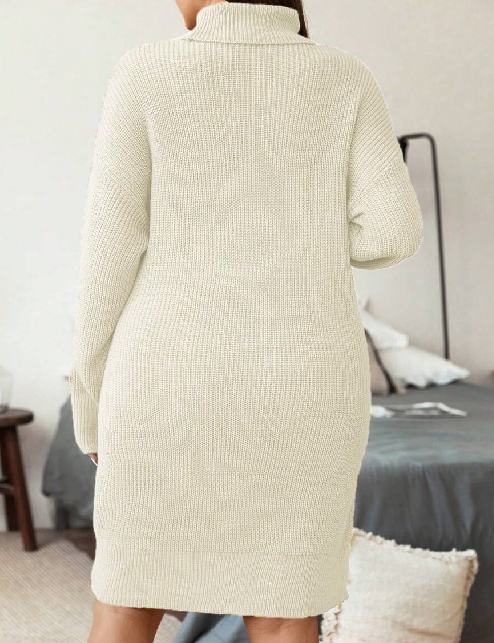 Rochie scurta SHEIN CURVE, ecru - 1 | YEO