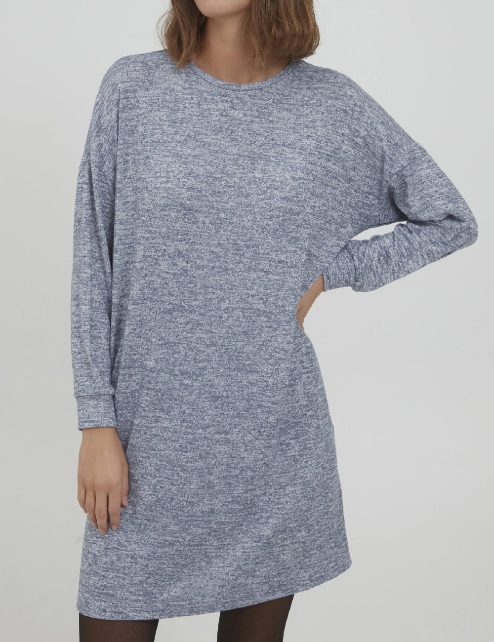 Rochie scurta Fransa, albastru - 1 | YEO
